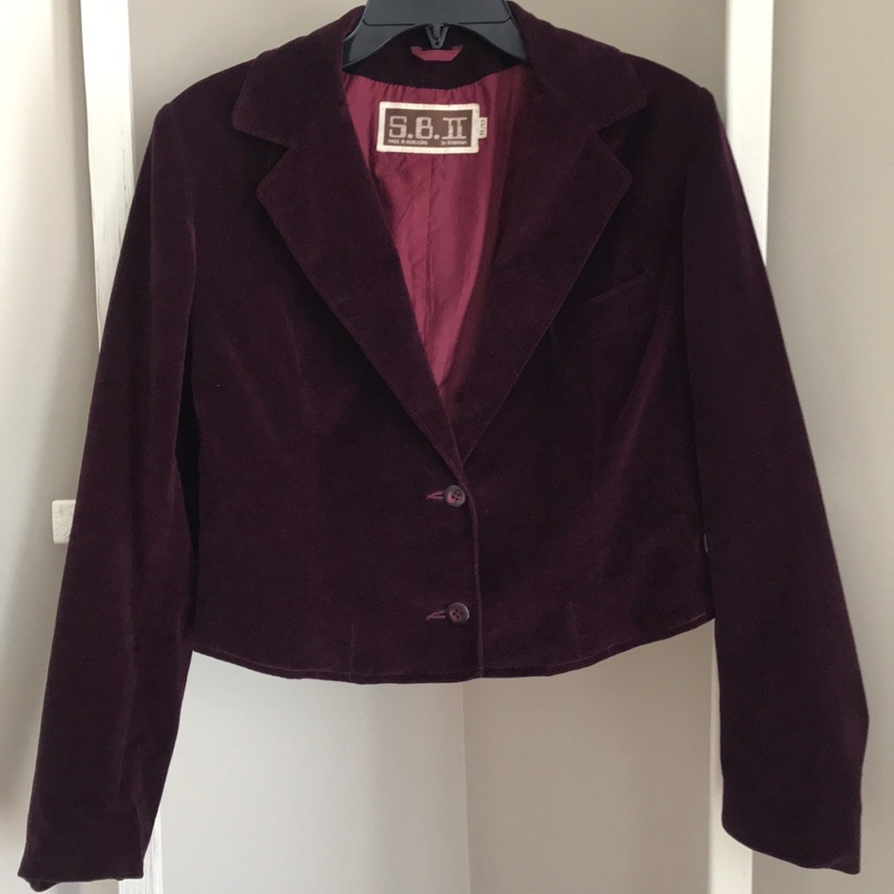 VTG 80s S.B. II Velour Cropped Blazer